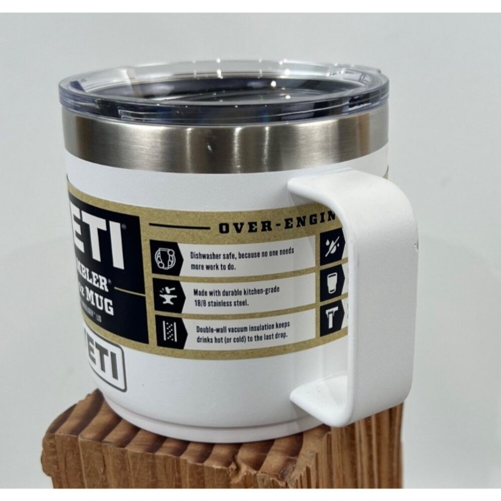 Yeti Rambler 14 Oz Mug Vacuum Insulated Stainless Steel MagSlider Lid White - Picture 3 of 9